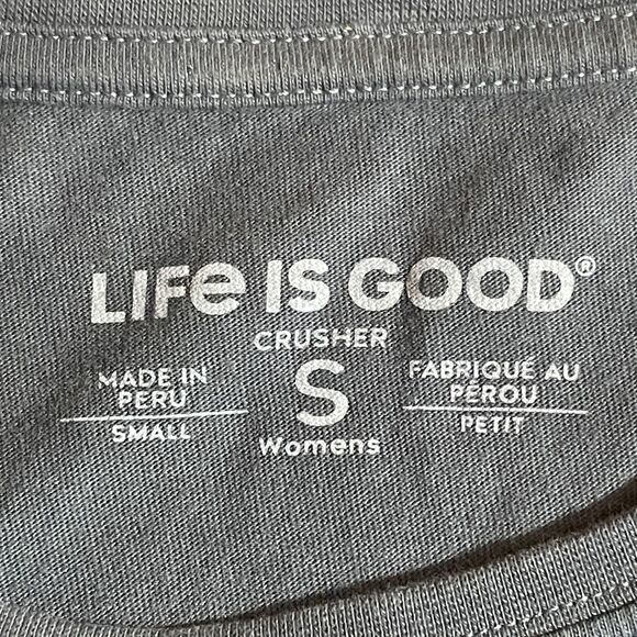 Life is Good Crusher Tee Womens Small "Just Add Water" Kayak Blue Short Sleeve - Picture 5 of 8